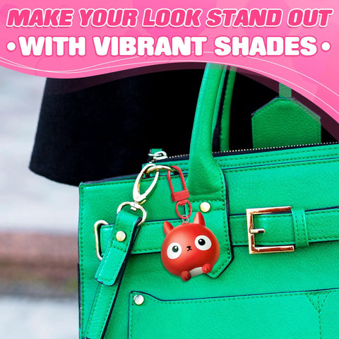 Premium Metal Lobster Clasps With Smooth Rollin Rings For Custom Keychains And Craft Supplies used with a red charm on a green tote.