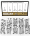 Heavy Duty Size 12 Phillips Pan Head Self Tapping Screw And Wood Screw Assortment Kit with 52 pieces of stainless steel screws.