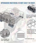Replacement Lower Rack For GE Dishwashers That Fits WD28X34744 WD28X26099 And Other Compatible Part Numbers Durable No-Fuss Install Heavy Duty Rack For Safe Stable Dish Cleaning. Stainless steel lower rack with TPE wheels and silverware basket