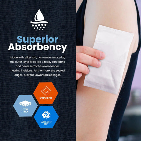 Soft Nonwoven Abdominal Wound Pads 5x9 Inch 20 Count Sterile ABD Pads High Absorbency Dressings Latex Free Individually Wrapped