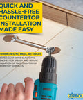 Heavy Duty Joint Connectors For Countertops And Butcher Blocks, Total Game Changer For Quick Wood Assembly, drilling installation process.