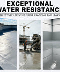 Heavy Duty Polymer Cement Concrete Waterproof Coating Stops Leaks Cold On Roofs And Basements Fast Drying Crack Resistant Formula Blocks Moisture Perpetually 16 Oz Tough Masonry Sealant applied on roof and fresh cement being poured.