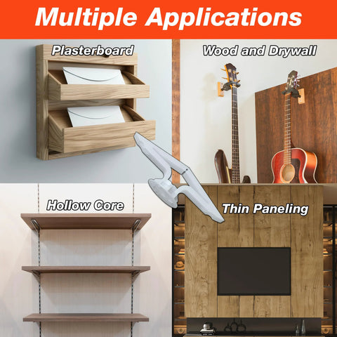 Strong Hollow-Door Anchor With Screws for plasterboard, wood, hollow core, thin paneling applications shown in image.