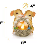 Solar Powered LED Outdoor Bunny Garden Light Statue For Yard And Lawn Decor Cute Rabbit Statue With Lit Night Glow