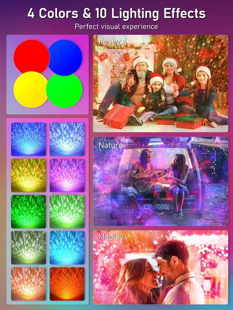 Galaxy Projector Night Light With Remote And Speaker, Create A Starry Sky Vibe For Baby, Kids, And Adults, Color Modes, Visual Effects