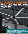 Industrial Grade Outdoor Ceiling Fan With Brushless Dc Motor And Five Solid Aluminum Alloy Blades with dual-layer connector for strength.