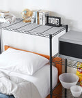 Gunmetal Gray Beefy Adjustable Shelving Unit With 18 Gauge Steel, Tool Free Assembly, 300 Lb Capacity, 1 Inch Shelf Increments, Durable Wire Frame With Venting For Electronics, Perfect Garage And Home Organization used as bedside storage