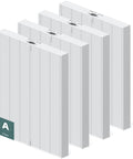 4 Pack Replacement Filter A For PlasmaWave Air Purifier Models C535 5300 5300-2 6300 6300-2 P300 AM90 9000 5000 5000B C909 9800 High Efficiency Size 21 Filter Easy Install, showing four upright filters
