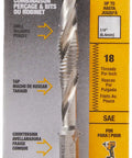 Impact Ready 5/16 Inch 18 UNC Drill Tap With 1/4 Inch Hex Shank in packaging; ideal for drilling and tapping metal.