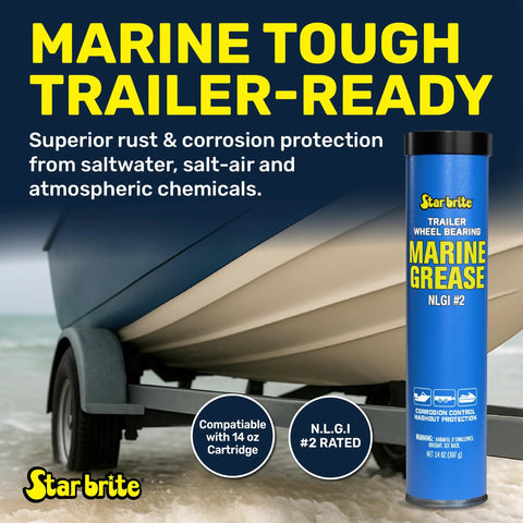 Star brite wheel bearing grease cartridge, blue 14 oz, marine-grade for boat trailer