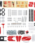 Parts of Ten In One Racing Vehicle STEM Build Kit Hands On With 225 Parts And Real Tools For Kids Ages Eight And Up