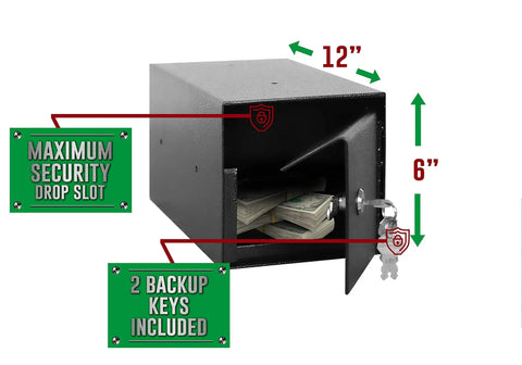 Key Lock Depository Drop Safe With One Way Slot Single Lock Includes Four Keys Perfect For Cash Deposits Keys And Important Papers