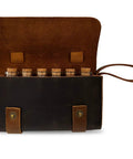 Open Leather Spice Wallet And Camping Spice Kit For Travel Seasoning Rack With Six Corked Vials For Outdoor Cooking