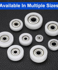 Buttery Smooth Rolls No Sweat Setup Heavy Duty Nylon Bearing Pulleys, various sizes white pulleys with metal bearings.