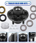 Trailer Hub Kit With 5 On 4.5 Inch Bolt Pattern For 2000 Lb Axles Includes 1 Inch And 1-1/16 Inch Straight Spindle Bearings L44643 L44649