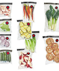 Fresh And Save 10 Piece Vacuum Sealer Bags Set For Sous Vide Meal Prep And Freezer Storage Assorted Sizes Keeps Food Fresh Up To Five Times Longer And Cuts Waste with assorted vegetables and food