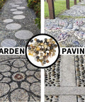 Polished River Rock Gravel Set 0.5-1.2 Inch Natural Mixed Color Pebbles used in garden path and paving designs.