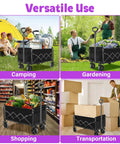 Foldable Wagon Cart With 280 Lbs Capacity, Lightweight And Easy To Carry Weighs Only 11 Lbs, used for camping, gardening, shopping, transport