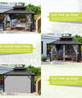 Built Tough 10 Foot By 12 Foot Aluminum Hardtop Gazebo With Double Metal Roof And All Weather Permanent Outdoor Canopy Illustrated Usage