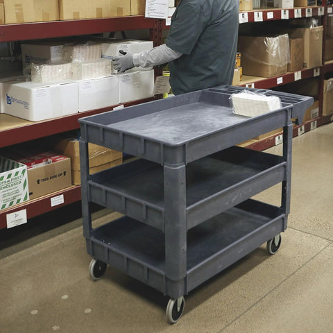 Heavy Duty 500 Lb Capacity Three Tray Utility Cart Built Tough For Daily Job Site Grind Roll Smooth Over Rough Surfaces Stash Screws Paintbrushes And Power Cords Within Easy Reach