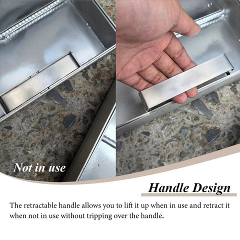 Discreet Backyard Septic Tank Lid 30 By 30 Inch shows stainless steel retractable handle for easy access.