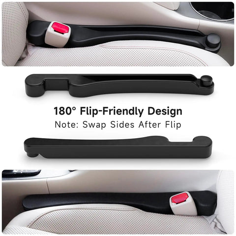 Car Seat Gap Filler Set Of 2 With Soft Foam, 3in1 Gap Stopper And Organizing Hook, Universal Fit For Car, SUV, And Truck, No More Drops In The Gap, Keep Console Tidy And Handy