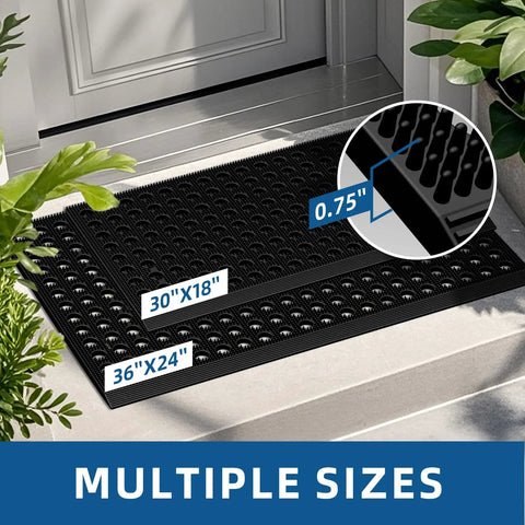 Heavy Duty Outdoor Doormat With All Weather Waterproof Construction Non Slip Drainage Entry Mat multiple sizes on doorstep