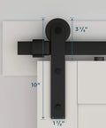 Builder Interior Sliding Barn Door Kit Two Piece 72 Inch Matte Black With All Mounting Hardware close-up view of hanger bracket