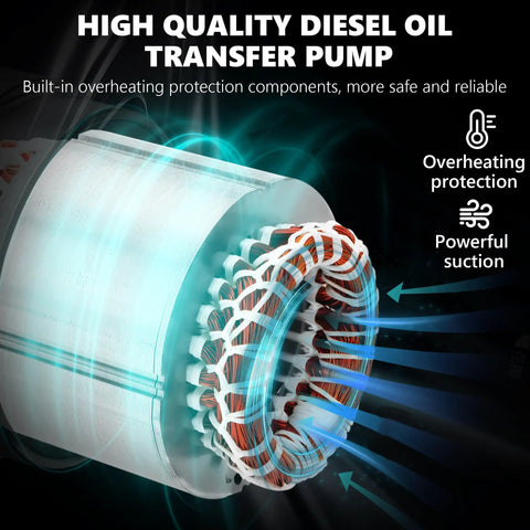 Heavy Duty 110V Ac Diesel Fuel Transfer Pump 15 Gpm Badass Cast Iron Build Zero Fuss Self Priming Operation With Overheat Protection Moves Kerosene And Biodiesel Fast showing powerful suction and overheating protection features.