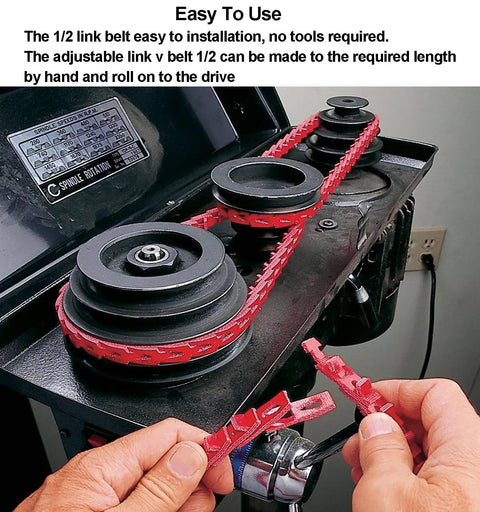 Adjustable 1/2 Inch V Belt With 5 Foot Length Type A Link Belt setup on machinery for lathes table saws drills woodworking