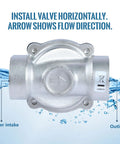 Three Quarter Inch Stainless Steel Solenoid Valve, Rock Solid 12V DC Normally Closed, 145 PSI Electric Valve, horizontal installation guide