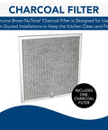 Charcoal Air Filter For QT20000 Series Range Hoods Replacement Carbon Filter For Non-Ducted Kitchen Vent Hood 1 Count Grey
