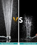 High Pressure 10 Inch Square Rain Shower Head Combo With Handheld Spray And 78 Inch Hose 3 Way Diverter vs Low Pressure