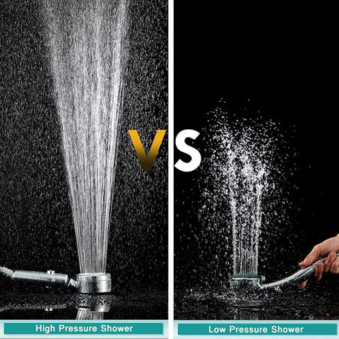 High Pressure 10 Inch Square Rain Shower Head Combo With Handheld Spray And 78 Inch Hose 3 Way Diverter vs Low Pressure