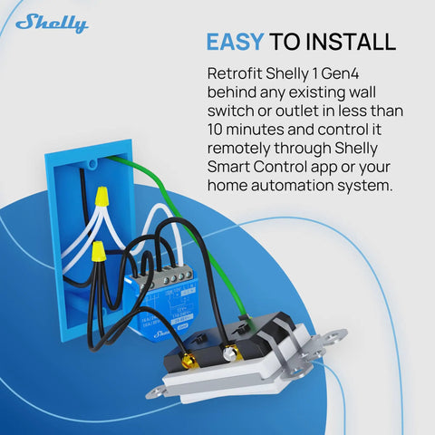 Installation of Gen 4 No Fuss Smart Relay Switch 1 Channel 16A With WiFi Zigbee Matter Dry Contacts for home automation