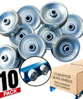 Beefed Up Heavy Duty Conveyor Skate Wheels 10 Pack for Flow Rail Systems Replacement Zinc Plated Steel Roller Wheels