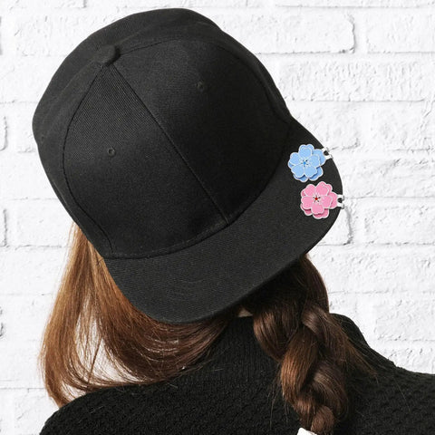 Magnetic Golf Ball Marker With Hat Clip Set Two Piece Flower Shape Markers And Clips For Women Men Golf Accessories Gift Blue And Pink Dope