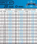 Heavy Duty Water Hose Gasket And O Ring Rubber Washer Assortment Kit With 610 Nitrile Seal Rings chart listing sizes and quantities