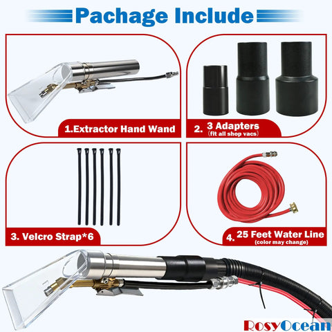Universal Shop Vac Attachment Kit With 2-1/2 Inch, 1-7/8 Inch, And 1-1/4 Inch Adapters for auto detailing package contents