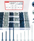 Mega 670 Piece Pocket Hole Screw Set In Sizes One Inch Through Two And A Half Inch, Size Eight Coarse Thread Anti Split