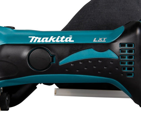 Killer 18V Cordless Biscuit Jointer handle featuring ergonomic design and controls for precise slot cuts and strong butt joints.