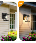 Heavy Duty Outdoor Wall Light Built Sick For Rain Or Shine Premium Metal Sconce With Shatter Proof Glass illuminated on porch.