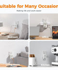 Ultra Compact USB C Charger Block 20W PD Fast Charge Adapter in bedroom, office, living room, kitchen settings.