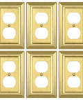 Gold Brass Metal Wall Plate For Electrical Outlets And Light Switches 1 Gang Duplex Cover Dope Look Decorative Outlet And Switch Plate