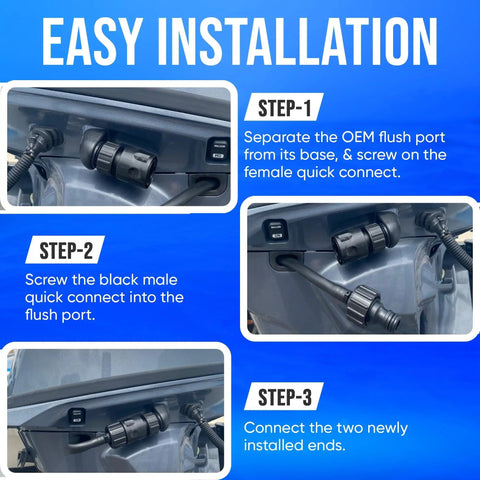 Outboard Quick Connect Flush Kit For Yamaha And Honda Boats And Engines, Hassle Free Flush Solution That Keeps Your Motor Happy, Compatible With Yamaha V Max SHO XTO Offshore And Honda Four Stroke Engines From 60 HP To 425 HP, Black