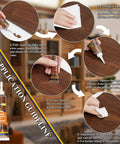Top Shelf Wood Repair Kit Featuring Slick Scratch Fix And 12 Color Wood Filler Set For Effortless Diy Furniture Restoration process of applying wood filler on surface.