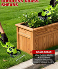2-In-1 Cordless Grass Shears And Hedge Trimmer With 5.3-Inch Blade Includes 2 Rechargeable Batteries And Charger near planter box
