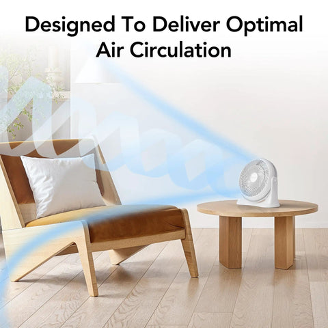 11 Inch Desk Fan With Three Speed Settings Dead Quiet Personal Air Circulator Bringing No Fuss Ninety Degree Tilt Adjustable Handle And Cool Breeze For Bedroom Office Or Sleeping Area White