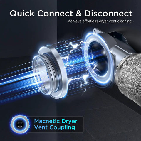 Magnetic Dryer Vent Coupling Kit With Quick Connect And Self Aligning Magnets showing instant connection