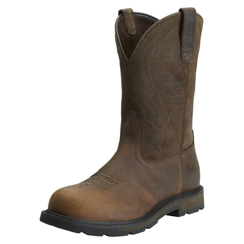 Groundbreaker Steel Toe Work Boot For Men With Durable Leather And Cushioned Support Built For Construction Factory Warehouse And Farm And Ranch Jobs That Need Tough Traction And All Day Comfort